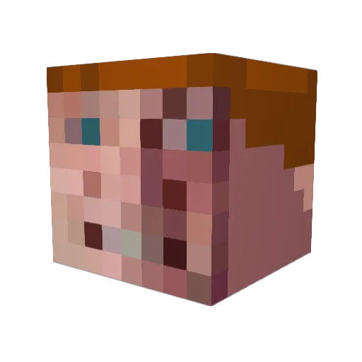 Redstouneer Minecraft avatar head, 3D render