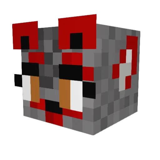 RedtailGhostwolf Minecraft avatar head, 3D render