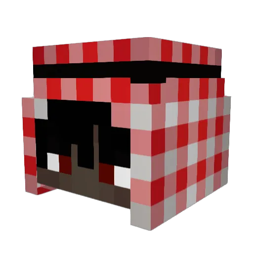 Redturban Minecraft avatar head, 3D render