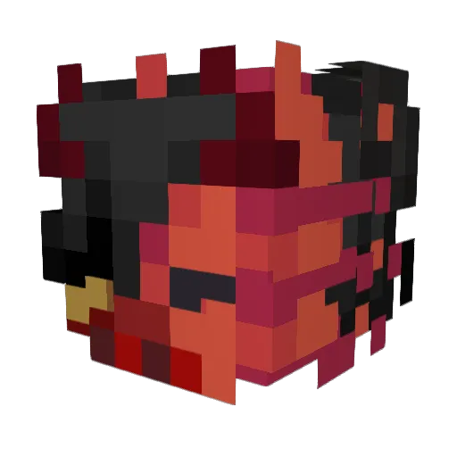 Redued Minecraft avatar head, 3D render
