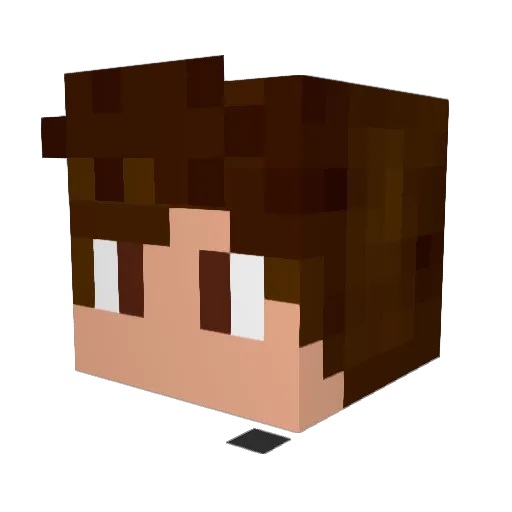 Reduss Minecraft avatar head, 3D render