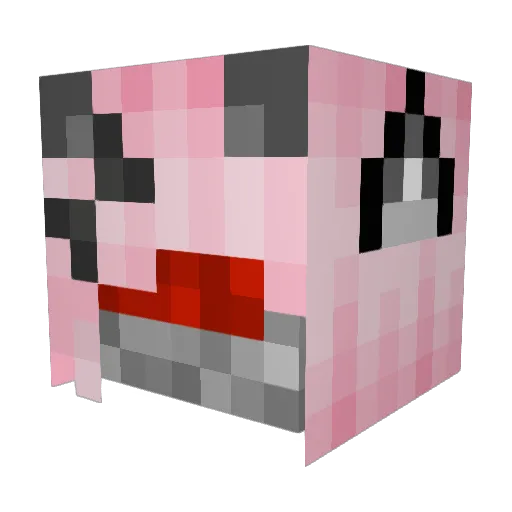 ReduxRedstone Minecraft avatar head, 3D render