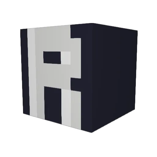 Reduxed Minecraft avatar head, 3D render