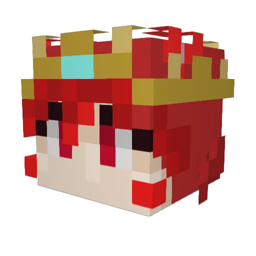 Redwolf690 Minecraft avatar head, 3D render