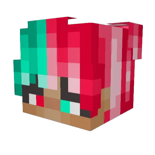 Redyyred Minecraft avatar head, 3D render