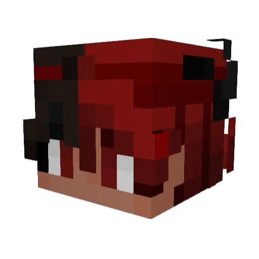 Redzerakj Minecraft avatar head, 3D render