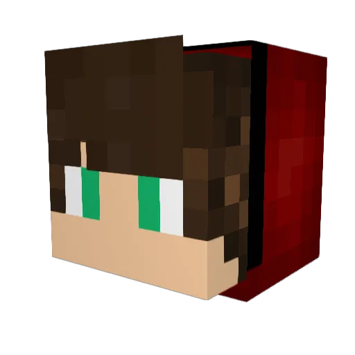 Redziete Minecraft avatar head, 3D render