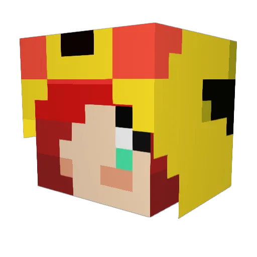 Redzorelfs Minecraft avatar head, 3D render
