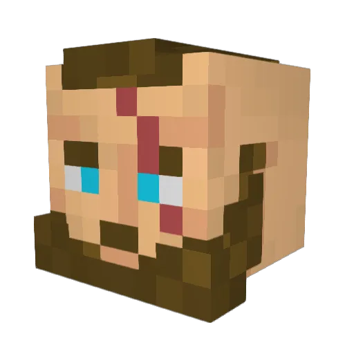 Reefo Minecraft avatar head, 3D render