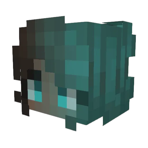 Reeiic Minecraft avatar head, 3D render