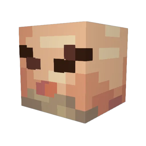 Reeliztic Minecraft avatar head, 3D render