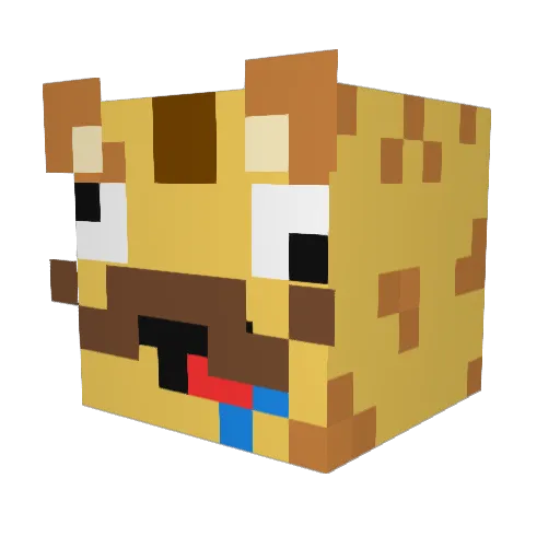ReelyOng Minecraft avatar head, 3D render