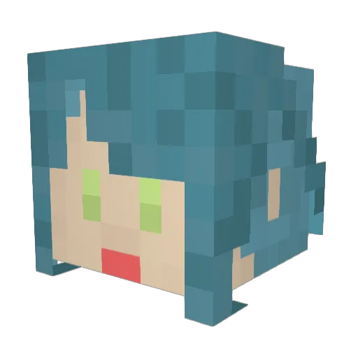 Reen_may Minecraft avatar head, 3D render