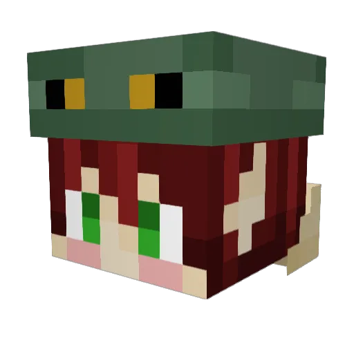 Reewo Minecraft avatar head, 3D render