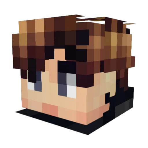 Ref02 Minecraft avatar head, 3D render