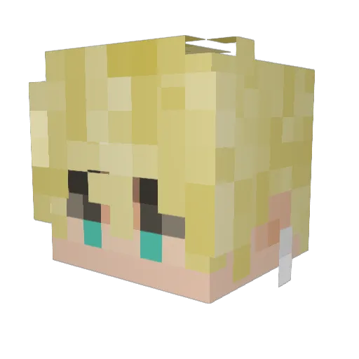 Ref1ax Minecraft avatar head, 3D render