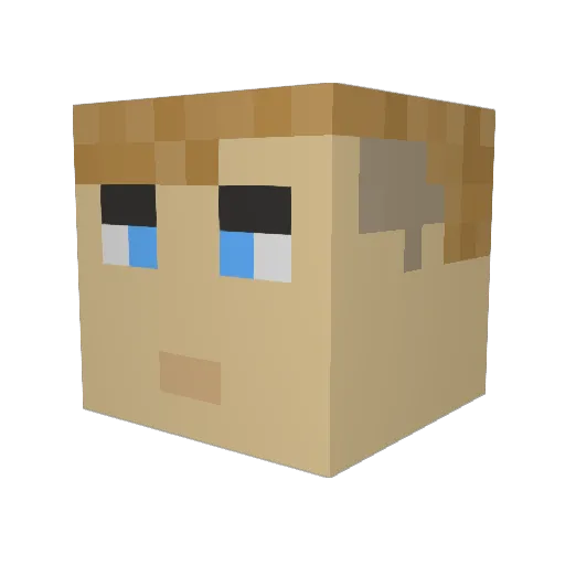 Refilox Minecraft avatar head, 3D render
