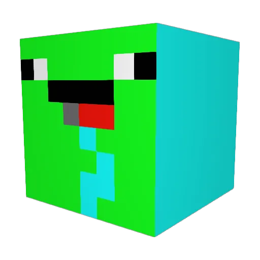 Refuzee Minecraft avatar head, 3D render