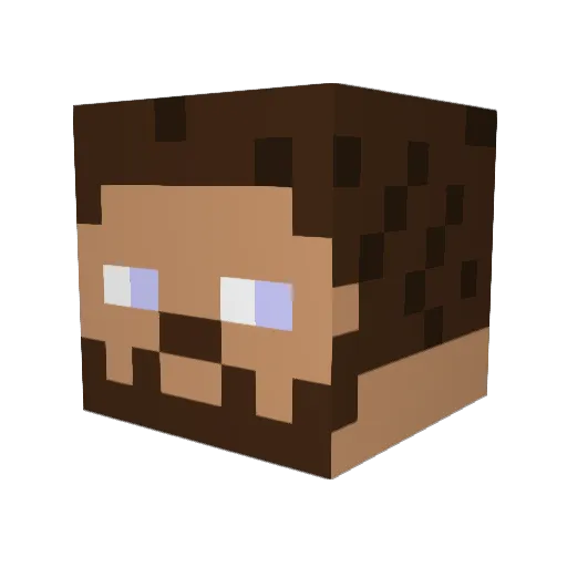 Rega Minecraft avatar head, 3D render