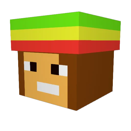 RegaeShark Minecraft avatar head, 3D render