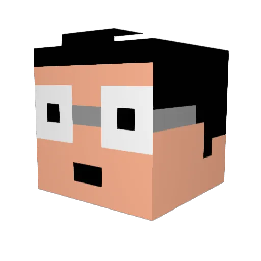 RegalBang Minecraft avatar head, 3D render