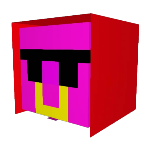 ReganNYC Minecraft avatar head, 3D render