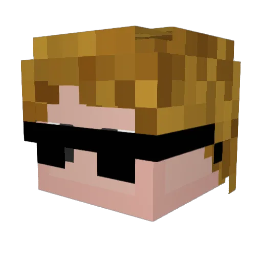 Reganox Minecraft avatar head, 3D render