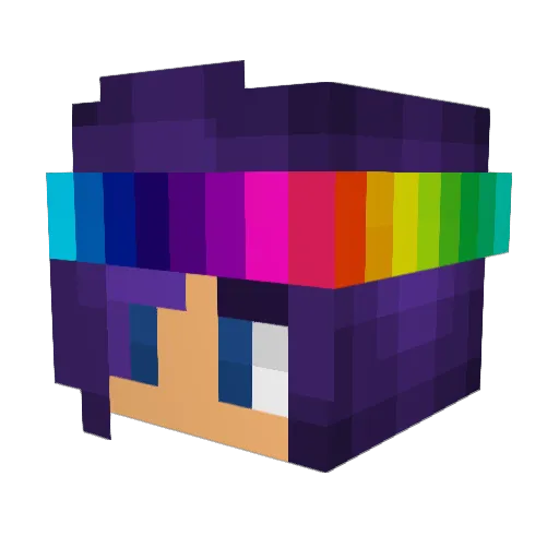 RegenbogenMaus Minecraft avatar head, 3D render