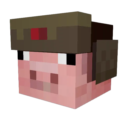Reggened Minecraft avatar head, 3D render
