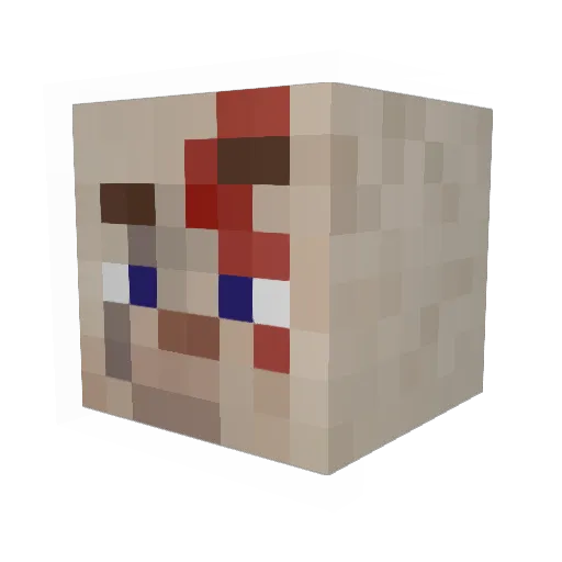 Regiampiero Minecraft avatar head, 3D render