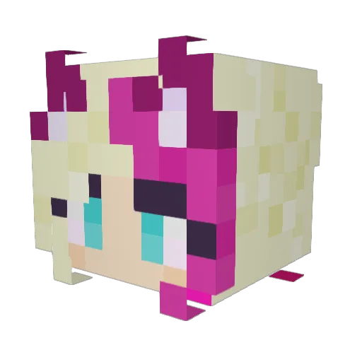 Regicidle_Roze Minecraft avatar head, 3D render