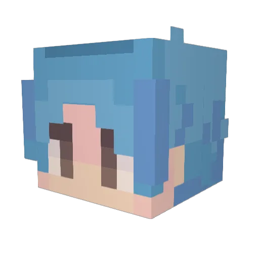 Regretted Minecraft avatar head, 3D render