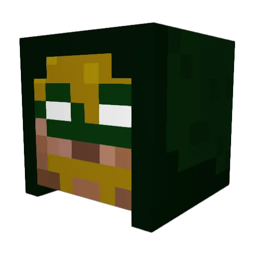 Regretts Minecraft avatar head, 3D render