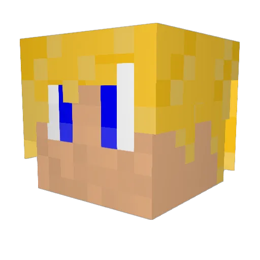 Rehabarians Minecraft avatar head, 3D render