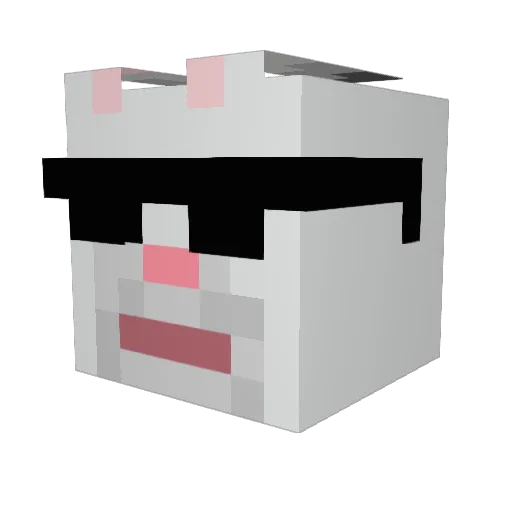 Rehire Minecraft avatar head, 3D render
