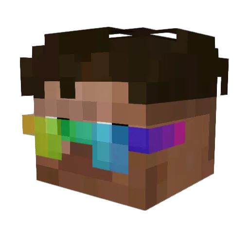 Rehired Minecraft avatar head, 3D render