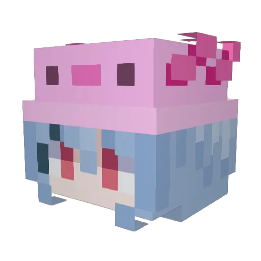 ReiIsMyWaifu Minecraft avatar head, 3D render