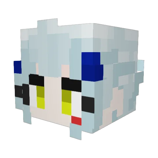 ReiRaiden Minecraft avatar head, 3D render