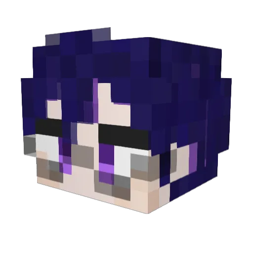 Rei_Kurose Minecraft avatar head, 3D render