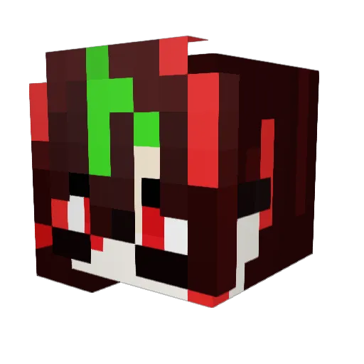 Reigon_Vtuber Minecraft avatar head, 3D render