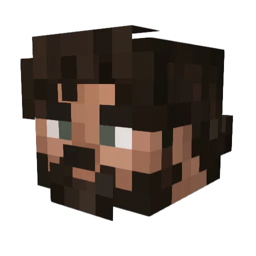Reigted Minecraft avatar head, 3D render