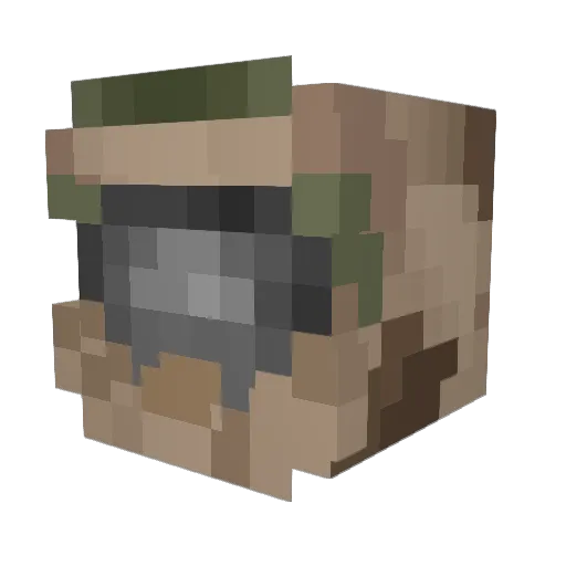 Reikai Minecraft avatar head, 3D render