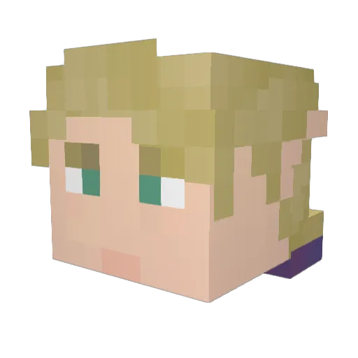 Reikher Minecraft avatar head, 3D render