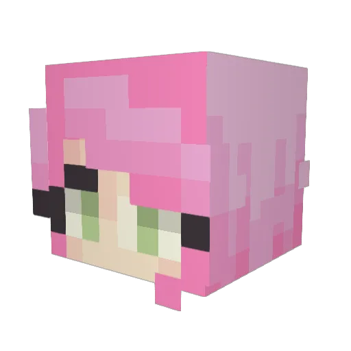 Reina77 Minecraft avatar head, 3D render