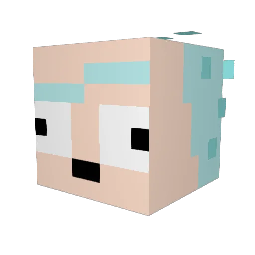 Reina871 Minecraft avatar head, 3D render