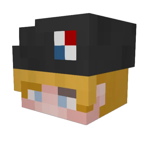 ReinaDelPan Minecraft avatar head, 3D render