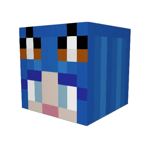 ReinaTokyoDark Minecraft avatar head, 3D render