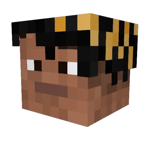 ReinaV Minecraft avatar head, 3D render