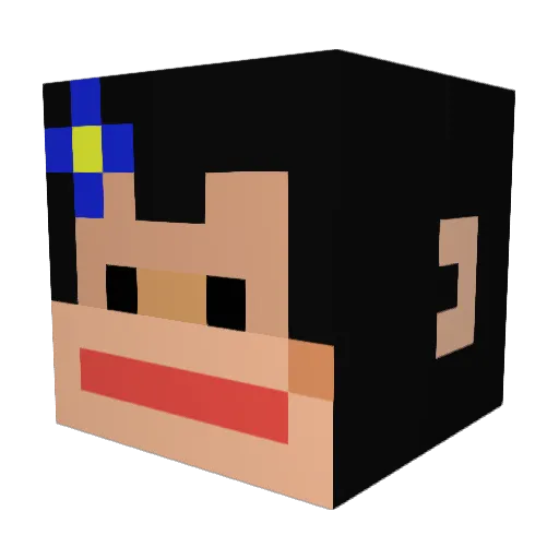 ReinaaFlama Minecraft avatar head, 3D render