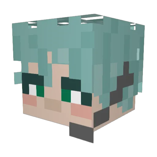 Reincupid Minecraft avatar head, 3D render